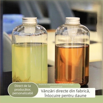 Sticlă de ceai rece, 500 ml, PET, gură filtrantă, recipient transparent, capac din aluminiu