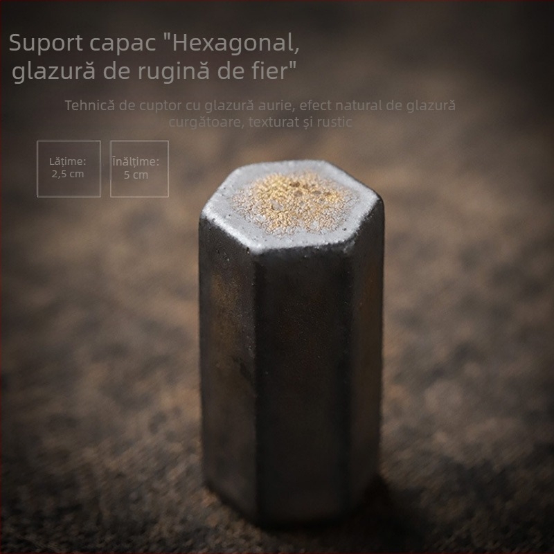 Suport personalizat pentru capac de ceai pentru ceainice din lut mov și din fier, bază ceramică pentru capac, accesorii ceremonie ceaiului
