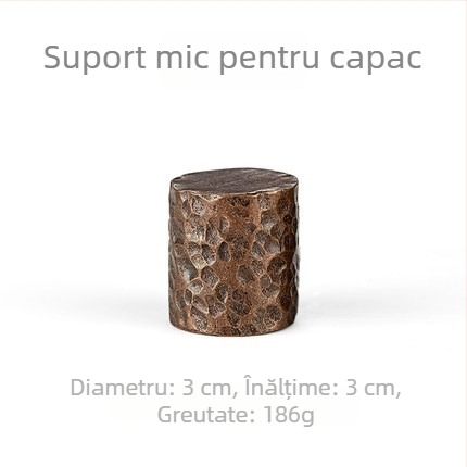 Suport de capac din cupru forjat, suport din fier pentru capac și ceainic din lut purpuriu – accesorii ceremonie ceai