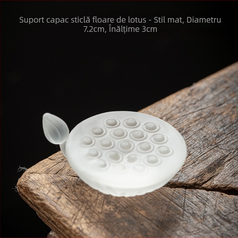 Suport din sticlă pentru capac de ceremonie a ceaiului, mic accesoriu Zen din lut mov-praf pentru capacul ceaiului, ornament pentru setul Kung Fu de ceai
