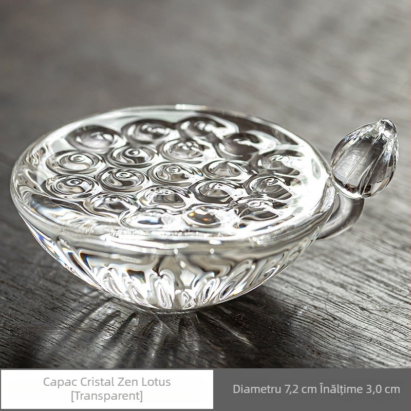 Suport pentru capac din sticlă cristală, în formă de lotus, pentru ceainic — accesorii set ceai, decorul ceremoniei ceaiului