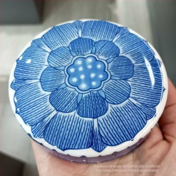 Jingdezhen porțelan lotus ceai coaster și bază pentru ceainic, glazură crăpată, potrivit pentru set Gongfu, utilizare casnică