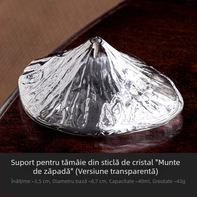 Zen-inspired suport din sticlă pentru capacul ceainicului, accesorii pentru setul japonez de ceai, ornament din sticlă cristal și bază pentru bețișe de tămâie