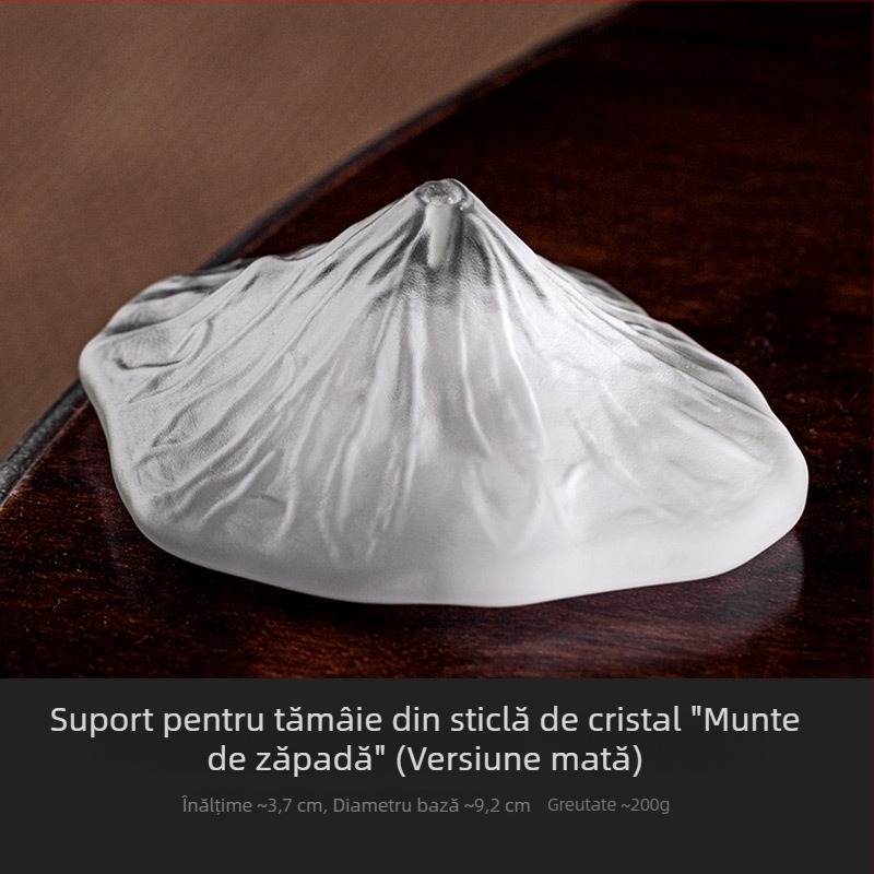 Zen-inspired suport din sticlă pentru capacul ceainicului, accesorii pentru setul japonez de ceai, ornament din sticlă cristal și bază pentru bețișe de tămâie