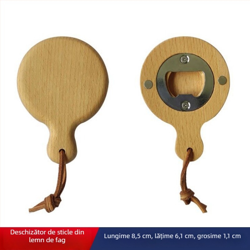 Deschizător de sticle din lemn, magnet pentru frigider, gravură creativă