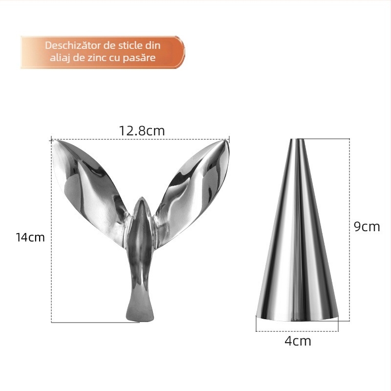 Deschizător de sticle în formă de pasăre, din aliaj de zinc, design echilibrat
