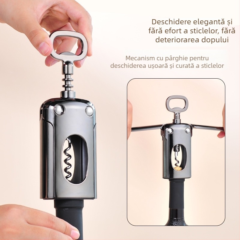 Deschizător de sticle din aliaj de zinc, portabil, multifuncțional pentru bar și restaurant