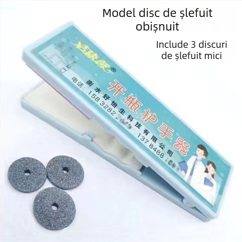 Deschizător de sticle din oțel inoxidabil pentru asistenți medicali, cu disc abraziv pentru sticle din sticlă și ampule – unealtă de siguranță multifuncțională