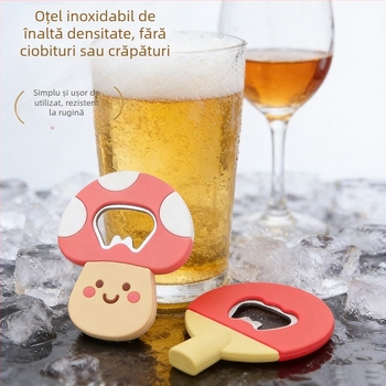 Deschizător de bere din PVC moale, drăguț, cu magnet pentru frigider, portabil din oțel inoxidabil