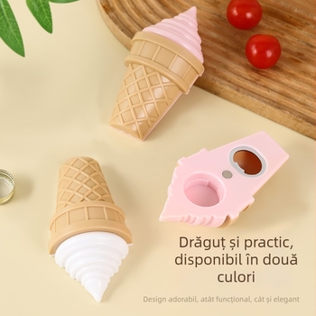 Deschizător magnetic pentru sticle, design cu înghețată desen animat, decor drăguț pentru frigider, eliminator de capac în 3D