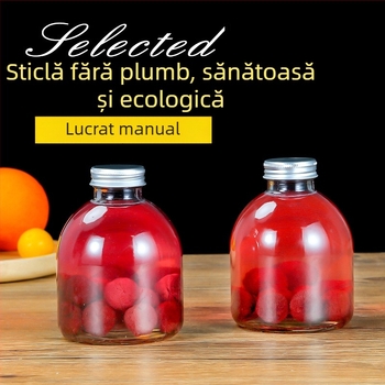 Sticlă de vin din fructe cu gură largă, pentru fermentare acasă, 500 ml, transparentă
