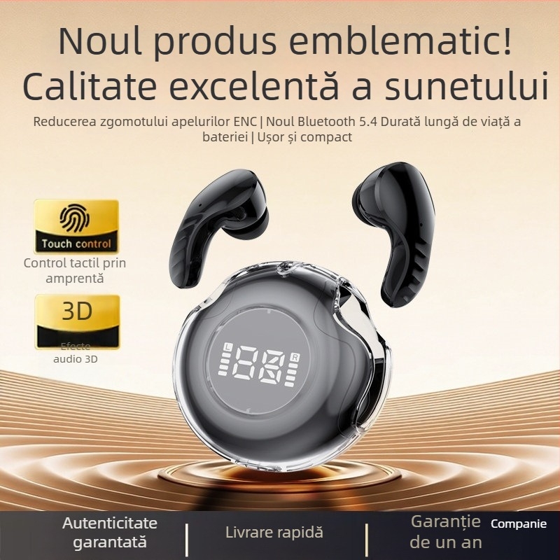 Căști Bluetooth true wireless, in-ear, cu anulare a zgomotului, sunet de înaltă calitate, gestionare a apelurilor, pentru sport, compatibile cu telefoane