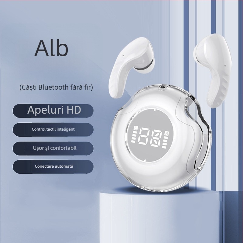 Căști Bluetooth true wireless, in-ear, cu anulare a zgomotului, sunet de înaltă calitate, gestionare a apelurilor, pentru sport, compatibile cu telefoane