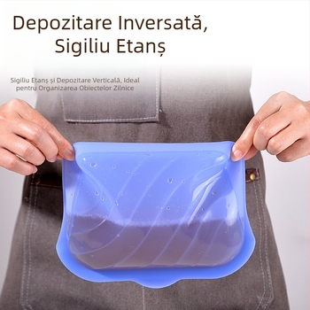 Saci de depozitare din silicon pentru bucătărie și congelator, reutilizabili, sigilare și conservare a alimentelor