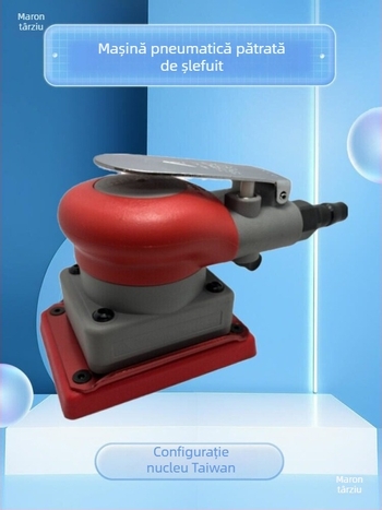 Șlefuitor pneumatic pătrat cu cap de șlefuire triunghiular pentru șlefuire uscată a chitului în tâmplărie, șlefuitor de aer cu vibrații