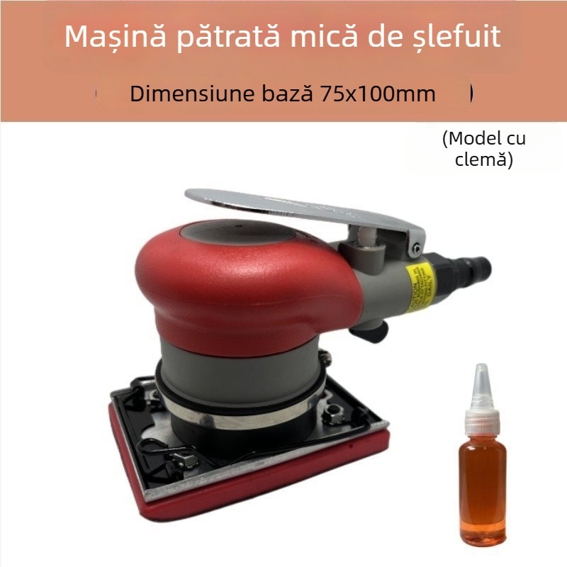Șlefuitor pneumatic pătrat cu cap de șlefuire triunghiular pentru șlefuire uscată a chitului în tâmplărie, șlefuitor de aer cu vibrații
