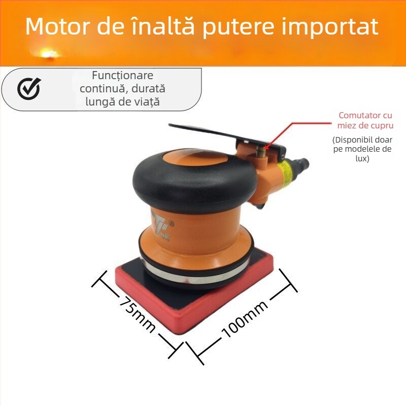 Șlefuitor pneumatic pătrat cu cap de șlefuire triunghiular pentru șlefuire uscată a chitului în tâmplărie, șlefuitor de aer cu vibrații