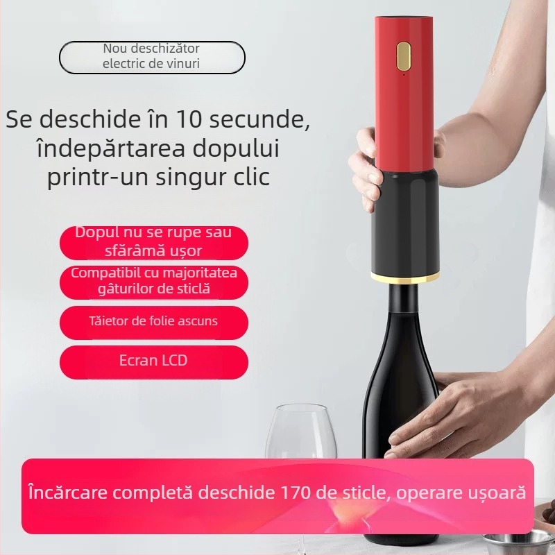 Deschizător electric de sticle, multifuncțional pentru vin și bere, automat