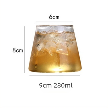 Pahar din sticlă borosilicată, inspirat de Muntele Fuji, pentru apă, ceai, vin și suc, 201–300 ml