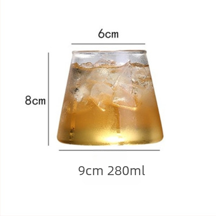 Pahar din sticlă borosilicată, inspirat de Muntele Fuji, pentru apă, ceai, vin și suc, 201–300 ml