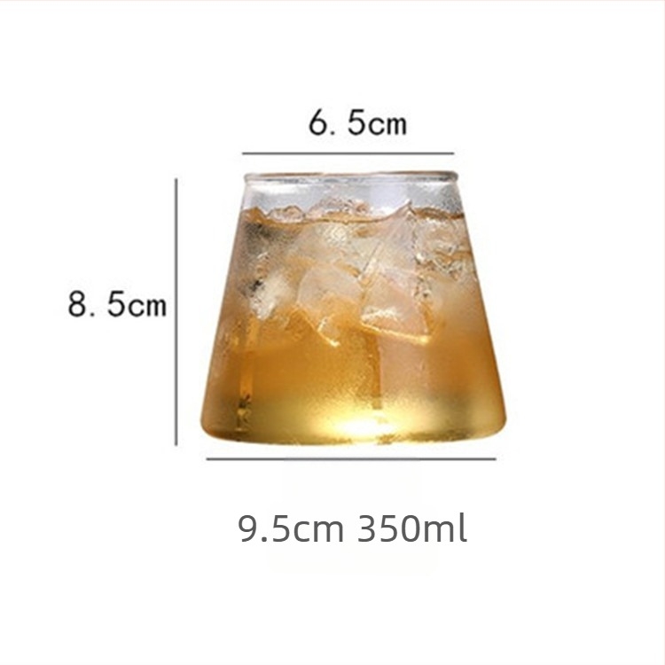 Pahar din sticlă borosilicată, inspirat de Muntele Fuji, pentru apă, ceai, vin și suc, 201–300 ml
