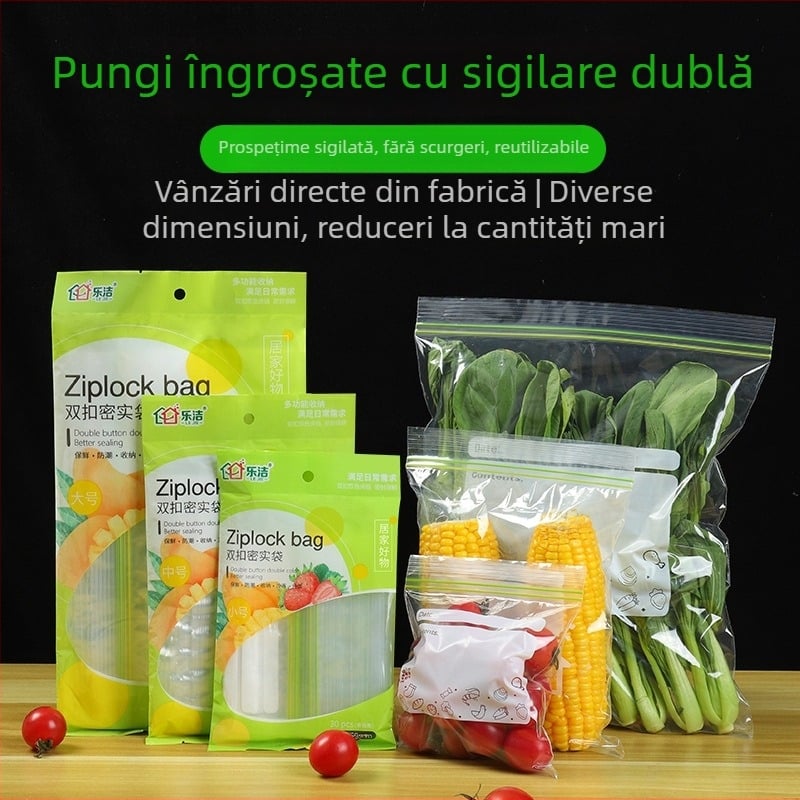 Pungi sigilante groase, cu nervuri duble, pentru depozitarea hranei pentru bebeluși în frigider și congelator.