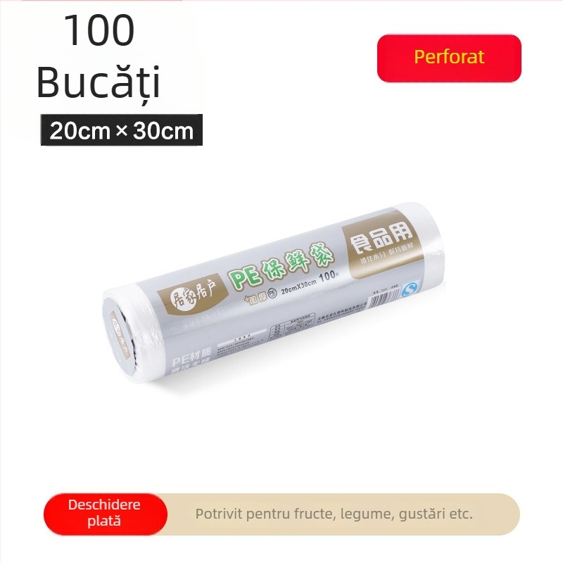 Saci de conservare a prospețimii pentru frigider, plastic alimentar, groși, de unică folosință, pentru fructe și legume, uz casnic, mari și mici