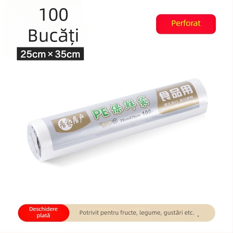 Saci de conservare a prospețimii pentru frigider, plastic alimentar, groși, de unică folosință, pentru fructe și legume, uz casnic, mari și mici