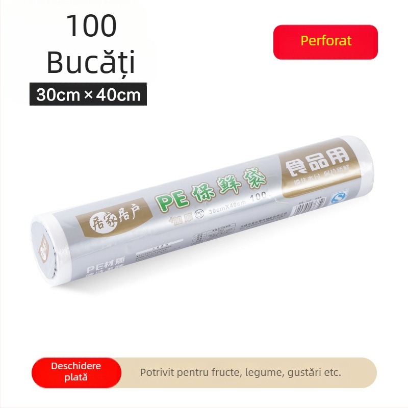 Saci de conservare a prospețimii pentru frigider, plastic alimentar, groși, de unică folosință, pentru fructe și legume, uz casnic, mari și mici