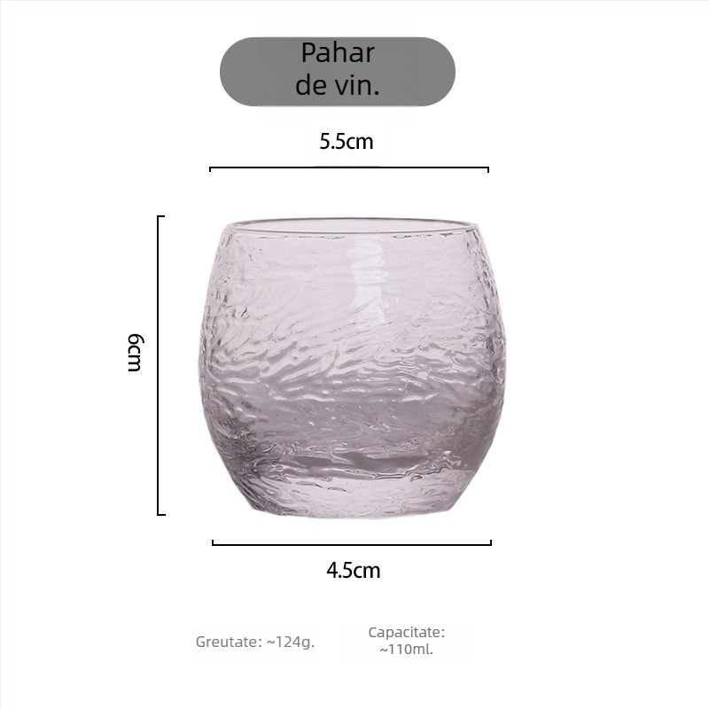 Carafă de sake în stil japonez, cu model ciocănit, set cu patru pahare din sticlă pentru uz casnic