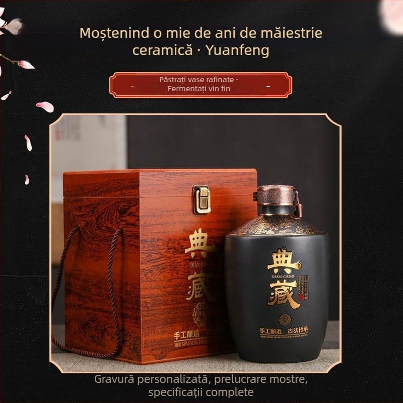 Sticlă ceramică pentru vin cu borcan colectie sigilat, 1,5 L, recipient casnic pentru infuzarea vinului