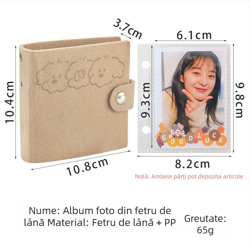 Album foto pentru fanii idolilor, cu foi detașabile, pentru carduri de 3 inch, copertă din stofă, 20 de pagini pentru stocarea cardurilor