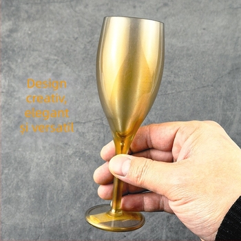 Pahar acrilic pentru vin roșu și șampanie, plastic transparent, stil european, pahar de brandy pentru bar creativ