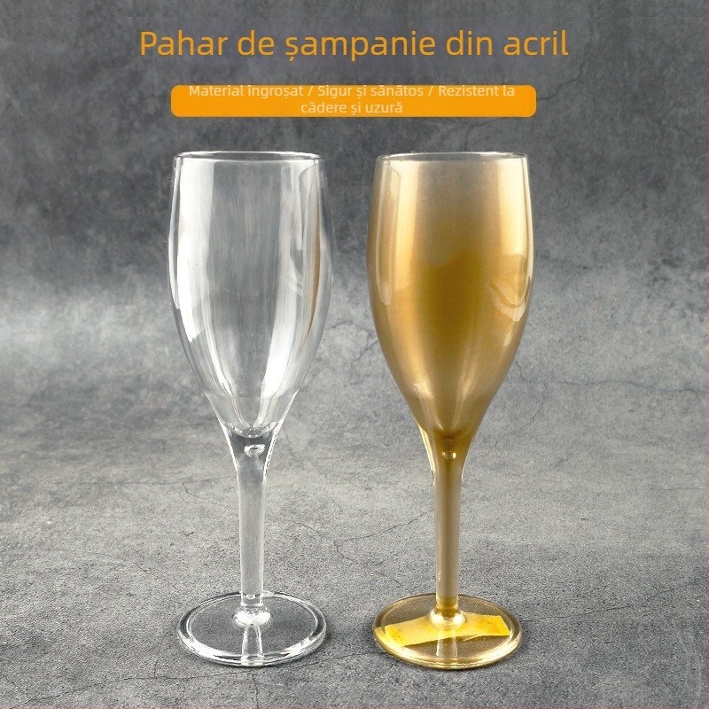 Pahar acrilic pentru vin roșu și șampanie, plastic transparent, stil european, pahar de brandy pentru bar creativ