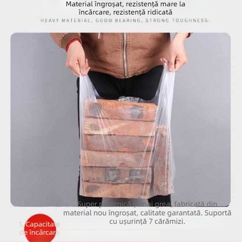 Pungă albă de plastic pentru alimente, de unică folosință, pentru livrare și cumpărături, cu menținerea prospețimii