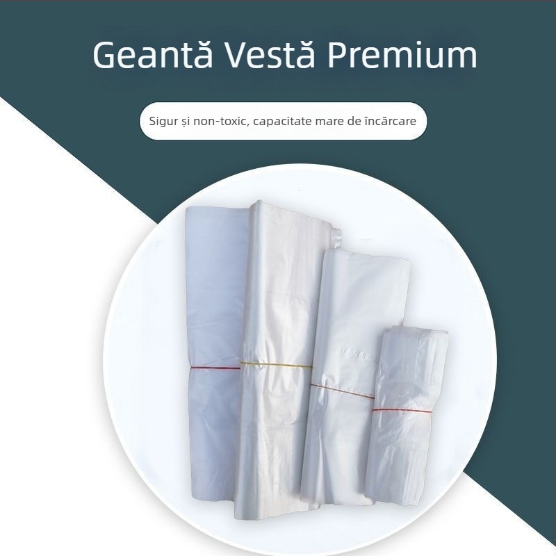 Pungă albă de plastic pentru alimente, de unică folosință, pentru livrare și cumpărături, cu menținerea prospețimii