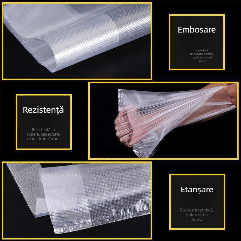 Pungă albă de plastic pentru alimente, de unică folosință, pentru livrare și cumpărături, cu menținerea prospețimii