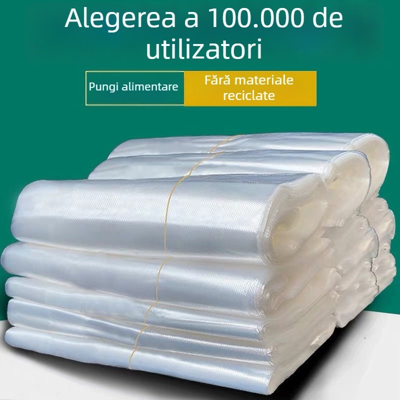 Pungă albă de plastic pentru alimente, de unică folosință, pentru livrare și cumpărături, cu menținerea prospețimii
