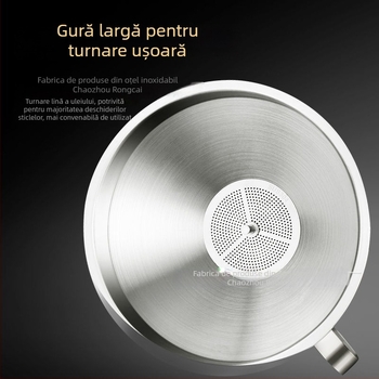 Pâlnie din oțel inoxidabil 304, cu filtru, pentru turnat ulei și vin în bucătărie, cu diametre mari și mici