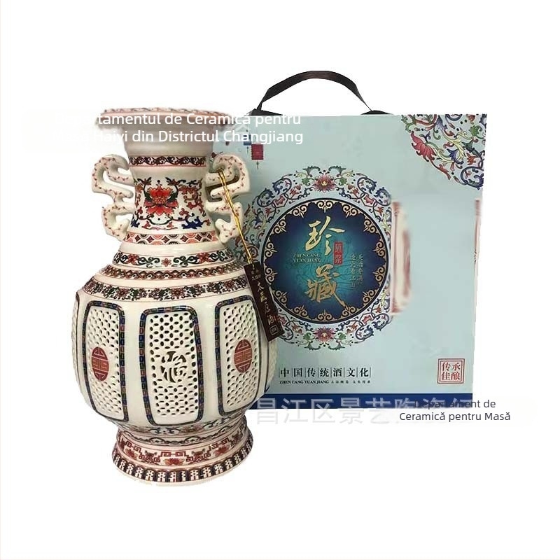 Recipient ceramic sigilat pentru alcool, utilizare casnică, stil etnic, design retro elegant, cadou pentru iubitorii de vin
