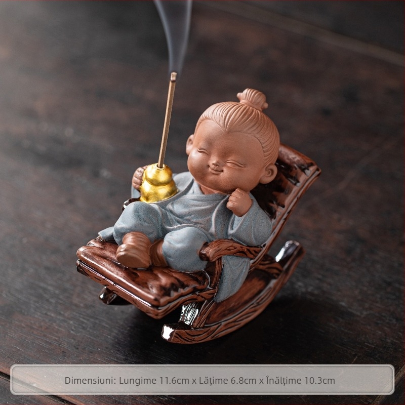 Incensier ceramic în formă de scaun balansoar, taoist, suport decorativ pentru casă și ceainărie