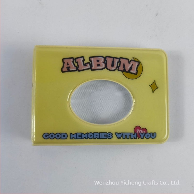Album foto mini orizontal de 3 inch, cu pagini PP inserabile, design decupat, album pentru cărți de vizită, 36 de pagini