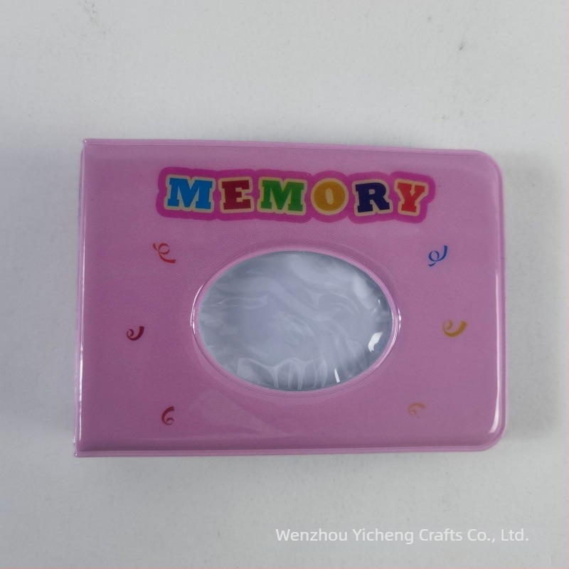 Album foto mini orizontal de 3 inch, cu pagini PP inserabile, design decupat, album pentru cărți de vizită, 36 de pagini