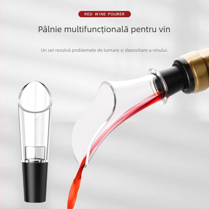 Decantor acrilic pentru vin cu dop și cioc de turnare pentru vin roșu – calitate alimentară