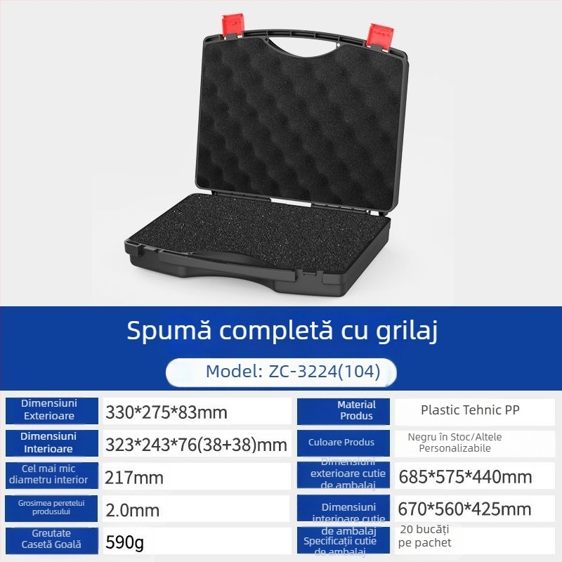 Cutie de unelte din plastic personalizată, cu interior PP, rezistentă la cădere