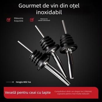 Dozator de vin din oțel inoxidabil cu aerare rapidă, dop de sticlă creativ, garnitură de etanșare pentru vin roșu și băuturi spirtoase, protecție împotriva prafului