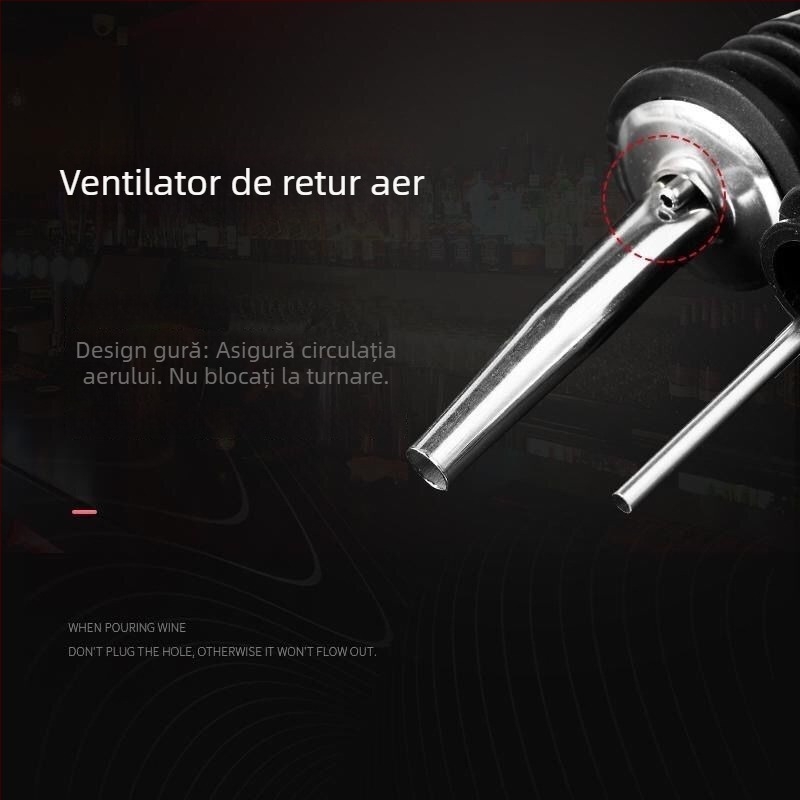 Dozator de vin din oțel inoxidabil cu aerare rapidă, dop de sticlă creativ, garnitură de etanșare pentru vin roșu și băuturi spirtoase, protecție împotriva prafului