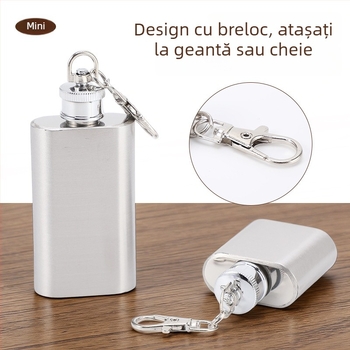 Flacon din oțel inoxidabil, mini, 1 oz, portabil, pentru exterior, stil retro