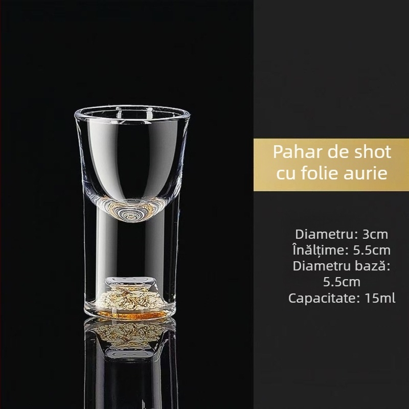 Set de pahare din cristal pentru băuturi spirtoase cu folie de aur, stil retro luxos, peste 10 bucăți, capacitate 1–100 ml