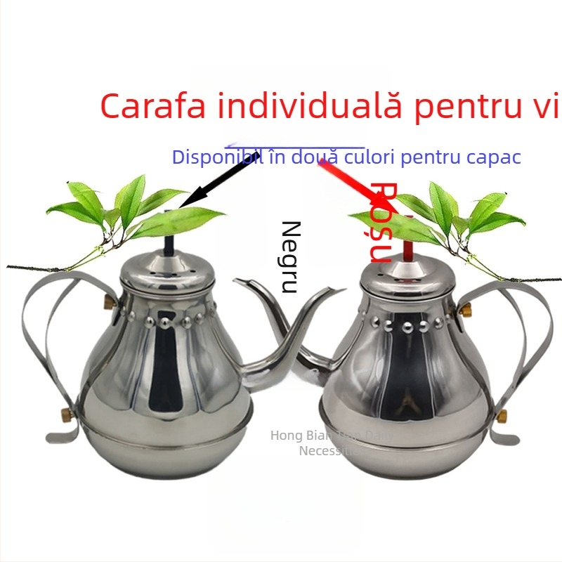 Decantator din oțel inoxidabil cu filtru pentru servire ceai și încălzire a vinului